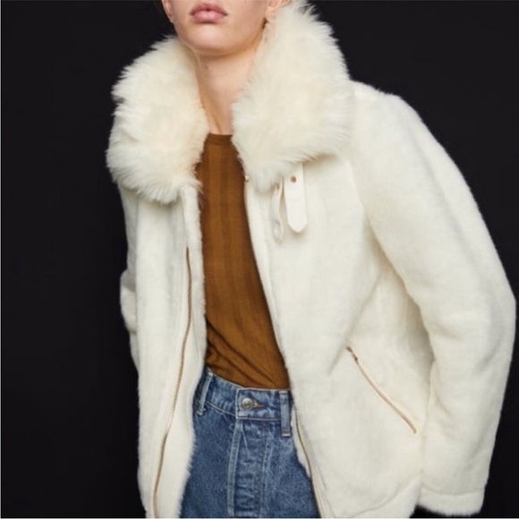 Zara Faux Fur Jacket Buckles - Picture 3 of 10